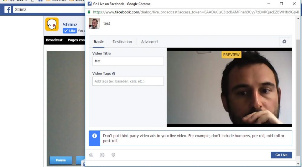 Broadcast Live on Facebook from your computer